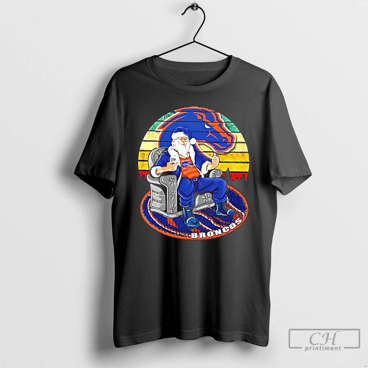 Premium Boise State Broncos X Santa Claus Christmas Vintage T Shirts Hoodie, Sweatshirt | InkNestWear.com