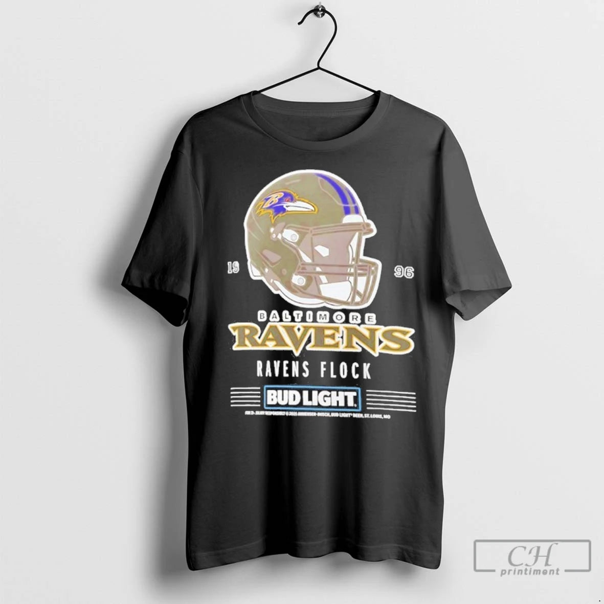Premium Bud Light X Baltimore Ravens Ravens Flock Helmet T-Shirts, Hoodie, Sweatshirt | InkNestWear.com