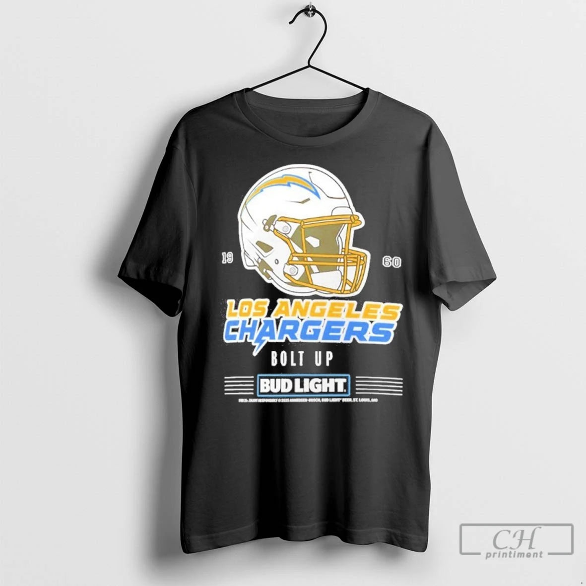 Premium Bud Light X Los Angeles Chargers Bolt Up Helmet T-Shirts, Hoodie, Sweatshirt | InkNestWear.com