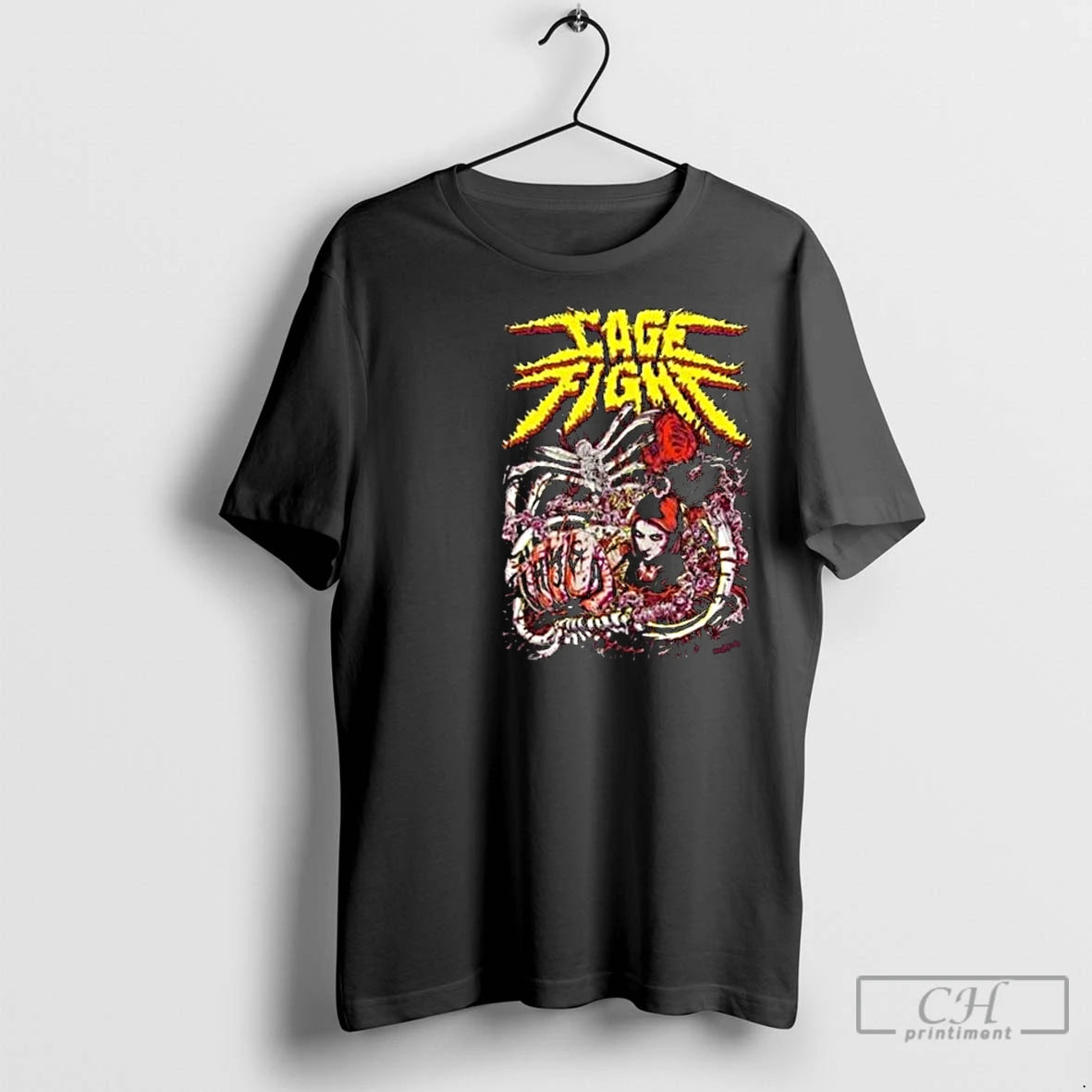 Premium Cage Fight Horror Graphic Brutal Gorecore Circle Black T-Shirts, Hoodie, Sweatshirt | InkNestWear.com
