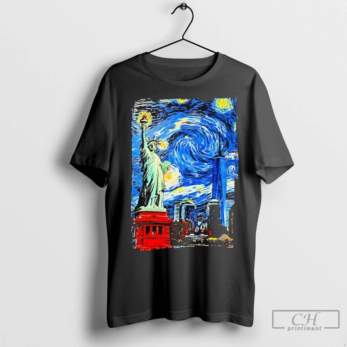 Premium Call Your Mother Statue Of Liberty New York Van Gogh Style Starry Night T-Shirts, Hoodie, Sweatshirt
