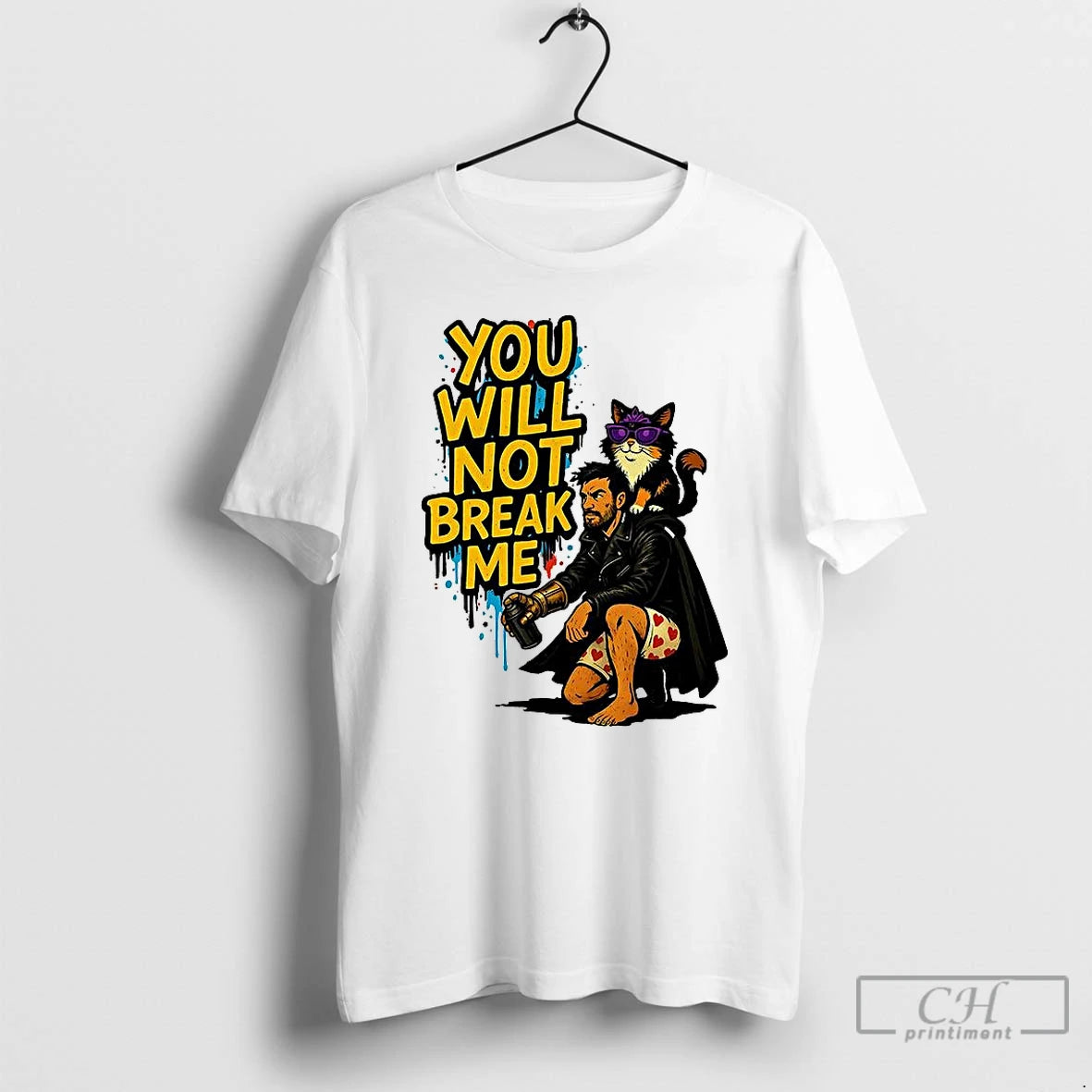 Premium Carl And Donut Cat Dungeon Crawler Carl You Will Not Break Me Graffiti T-Shirts, Hoodie, Sweatshirt | InkNestWear.com