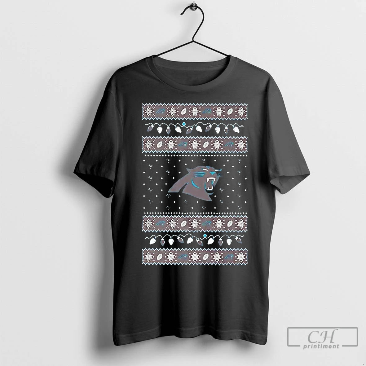 Premium Carolina Panthers Ugly Christmas Light T-Shirts, Hoodie, Sweatshirt | InkNestWear.com
