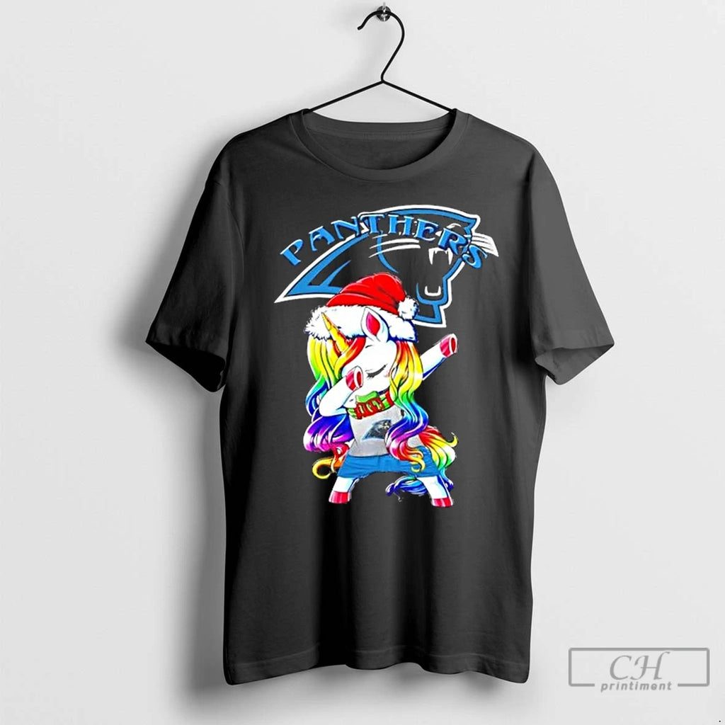 Premium Carolina Panthers X Unicorn Santa Hat Dabbing Merry Christmas T-Shirts, Hoodie, Sweatshirt | InkNestWear.com