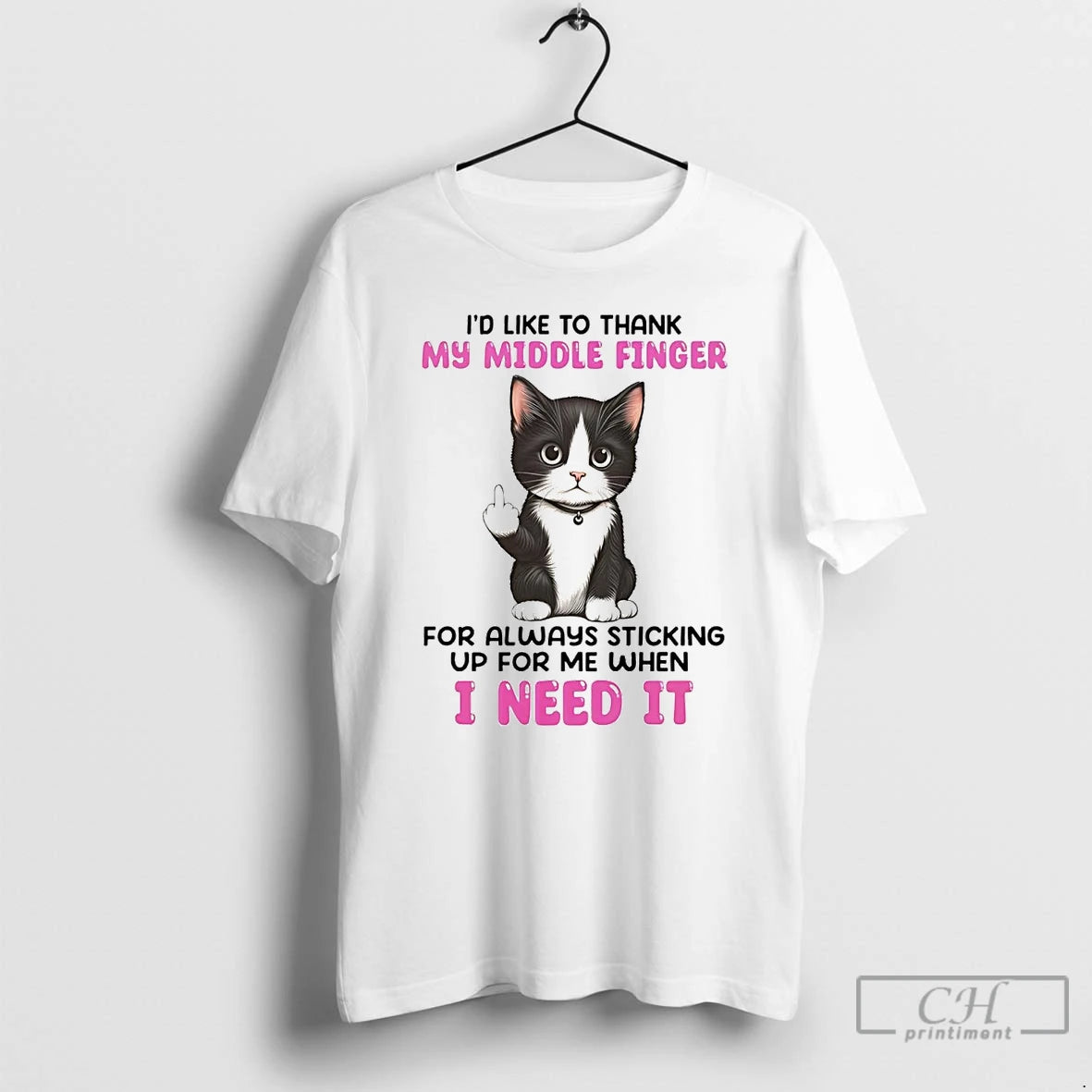 Premium Cat Id Like To Thank My Middle Finger T Shirts Hoodie, Sweatshirt | InkNestWear.com