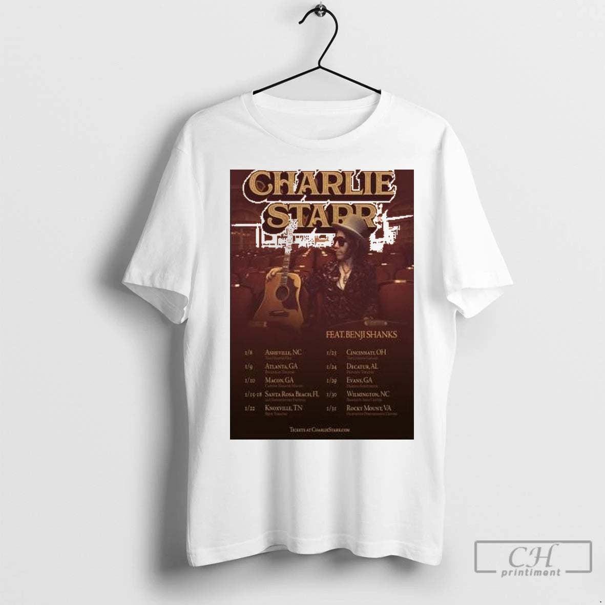 Premium Charlie Starr 2026 Acoustic Tour Circle White T-Shirts, Hoodie, Sweatshirt | InkNestWear.com