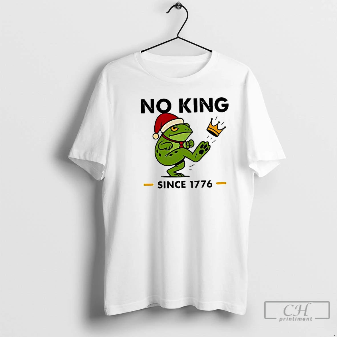 Premium Christmas Frog No Kings Since 1776 T Shirts Hoodie, Sweatshirt | InkNestWear.com