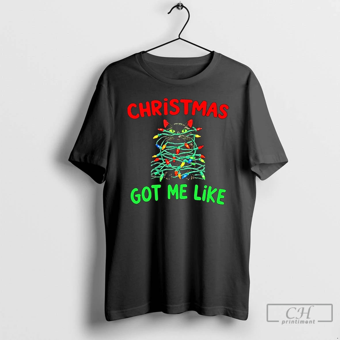 Premium Christmas Got Me Like Black Cat Lights T Shirts Hoodie, Sweatshirt | InkNestWear.com