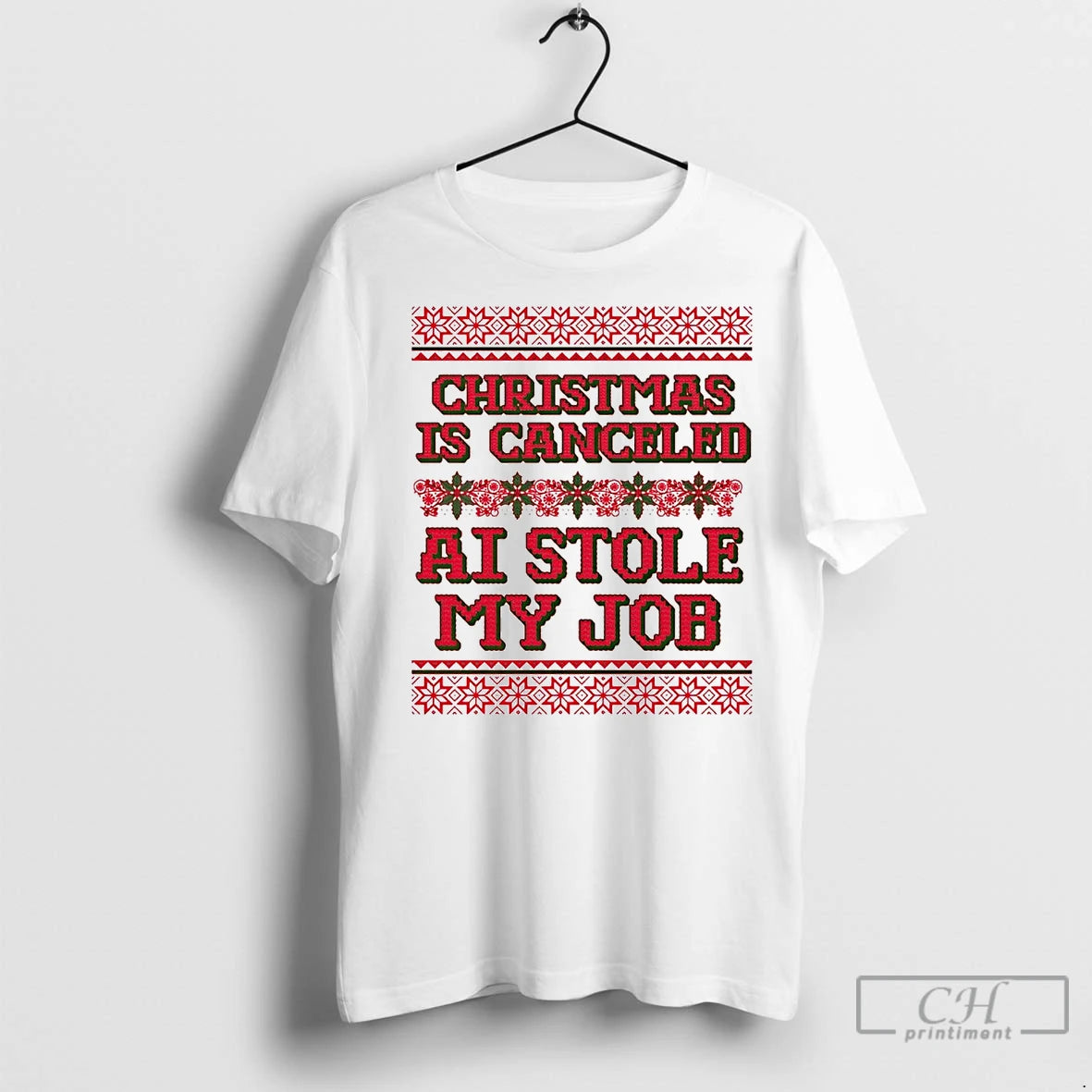 Premium Christmas Is Cancel Ai Stole My Job T-Shirts, Hoodie, Sweatshirt | InkNestWear.com