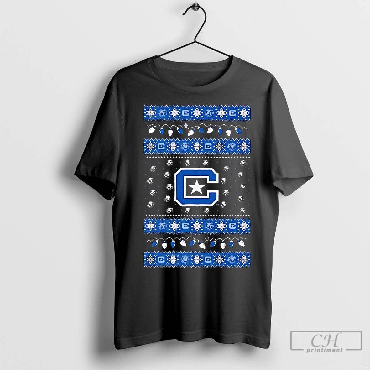 Premium Citadel Bulldogs Ugly Christmas Light T-Shirts, Hoodie, Sweatshirt | InkNestWear.com