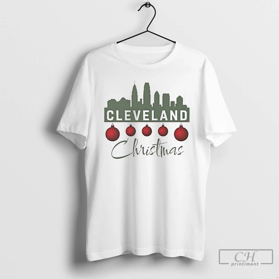 Premium Cleveland Skyline Silhouette Christmas T-Shirts, Hoodie, Sweatshirt | InkNestWear.com