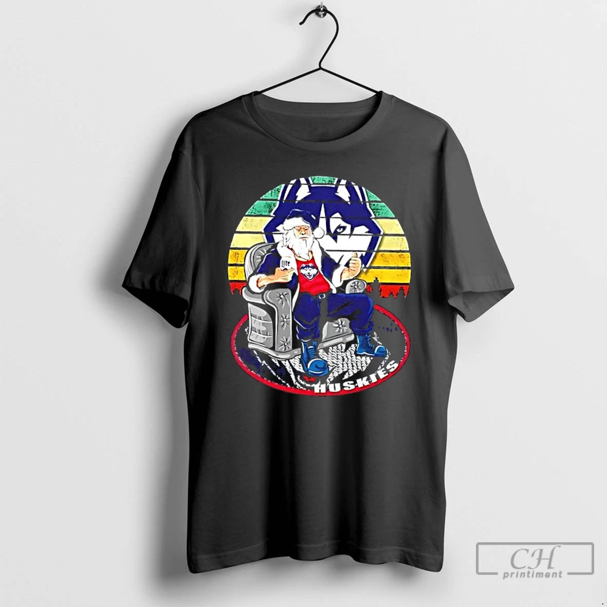 Premium Connecticut Huskies X Santa Claus Christmas Vintage T Shirts Hoodie, Sweatshirt | InkNestWear.com