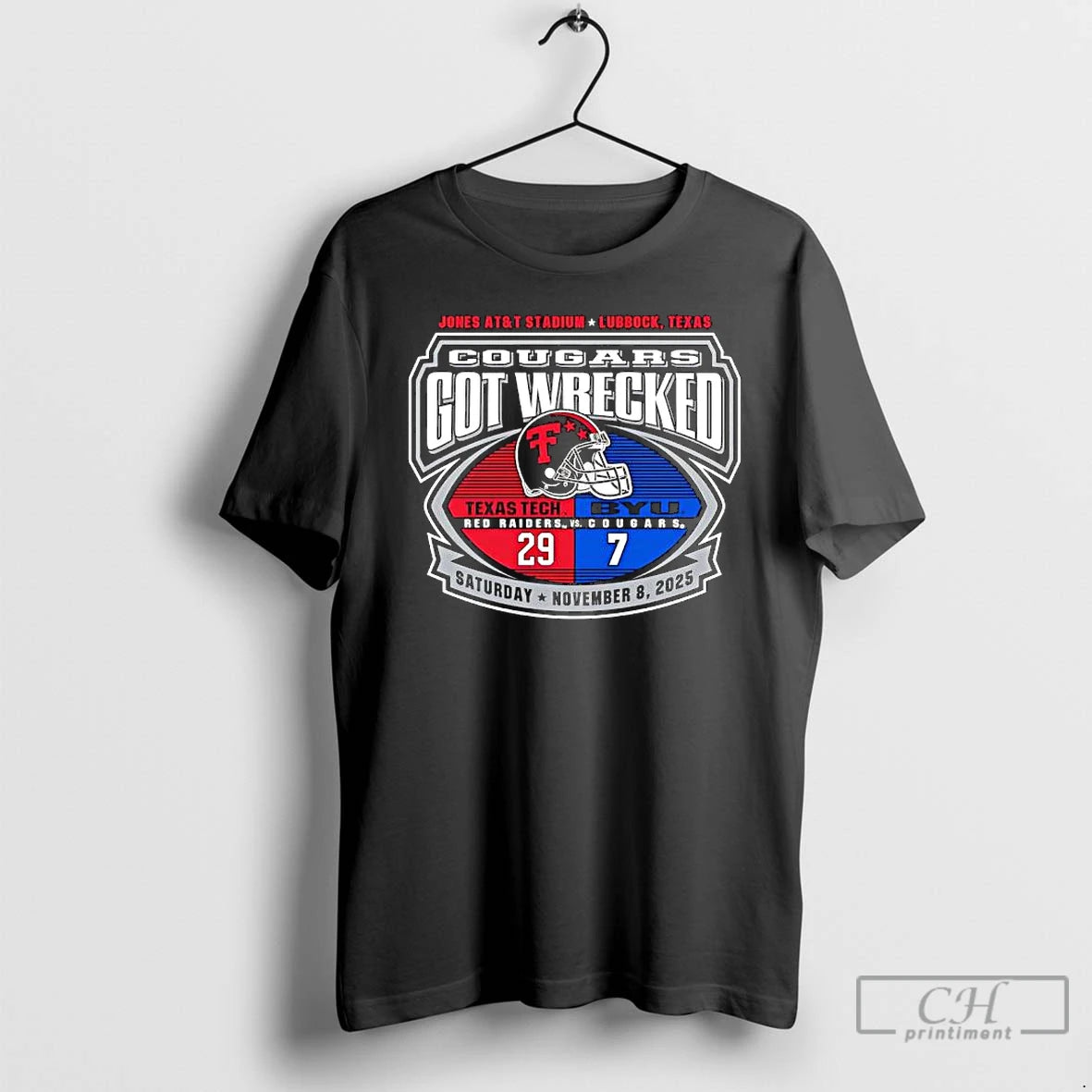 Premium Cougars Got Wrecked Texas Tech Red Raiders And The Byu Cougars Jones Att Stadium T-Shirts, Hoodie, Sweatshirt