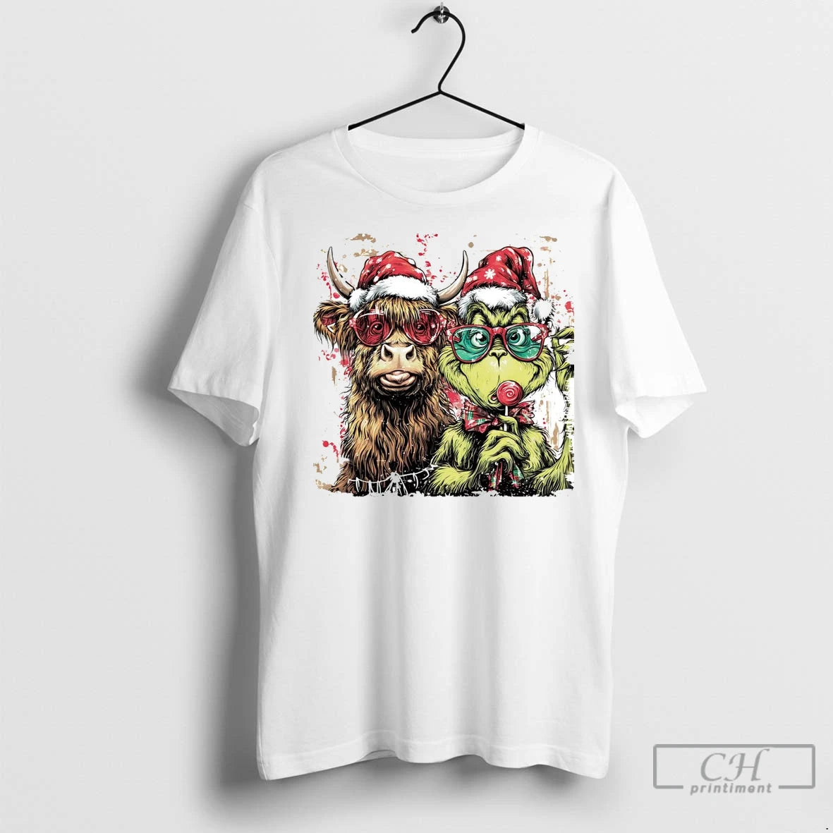 Premium Cow And Grinch Merry Christmas T-Shirts, Hoodie, Sweatshirt | InkNestWear.com