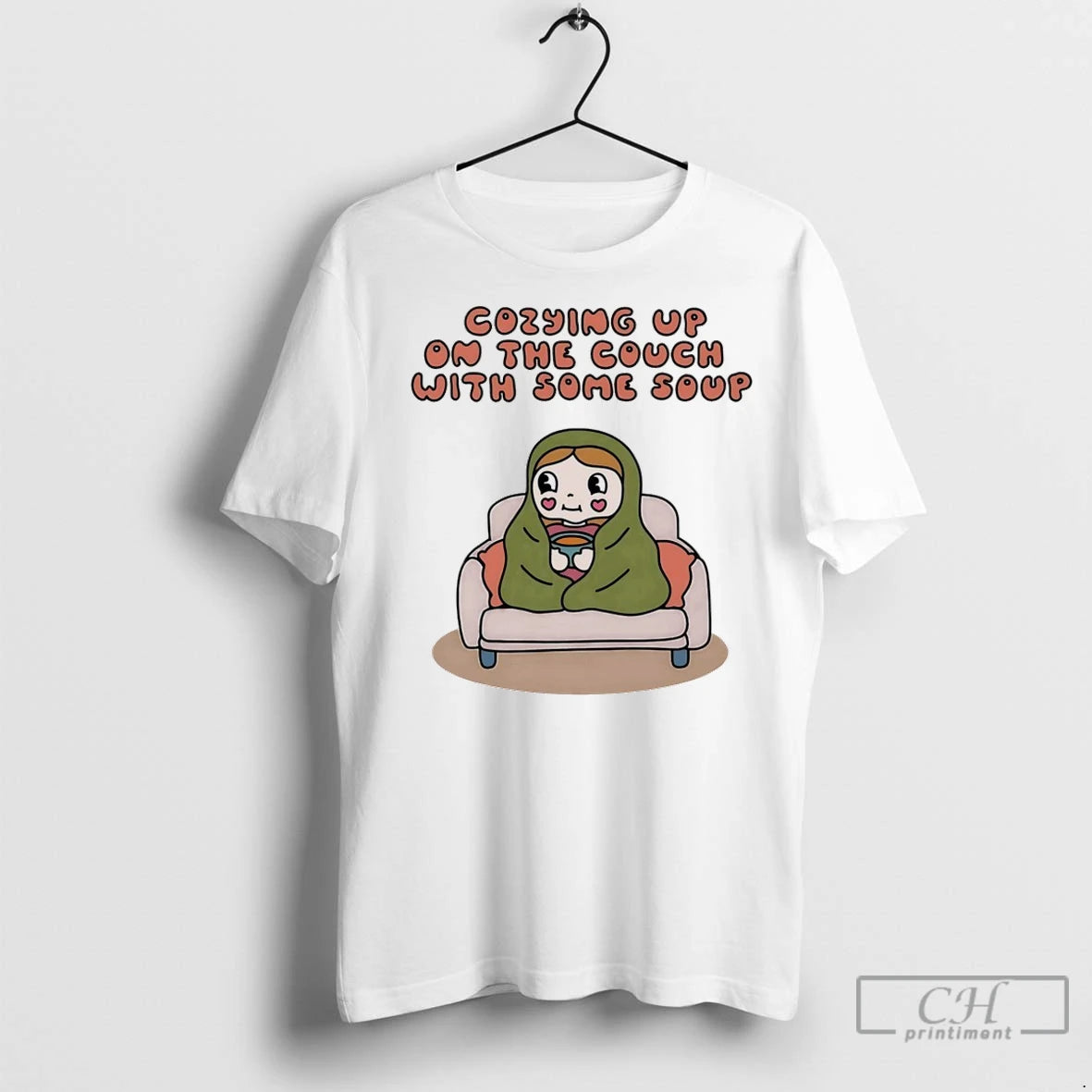 Premium Cozying Up On The Couch With Some Soup T-Shirts, Hoodie, Sweatshirt | InkNestWear.com