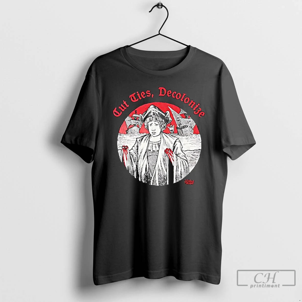 Premium Cut Ties Decolonize Red Hands Variant Graphic T Shirts Hoodie, Sweatshirt | InkNestWear.com