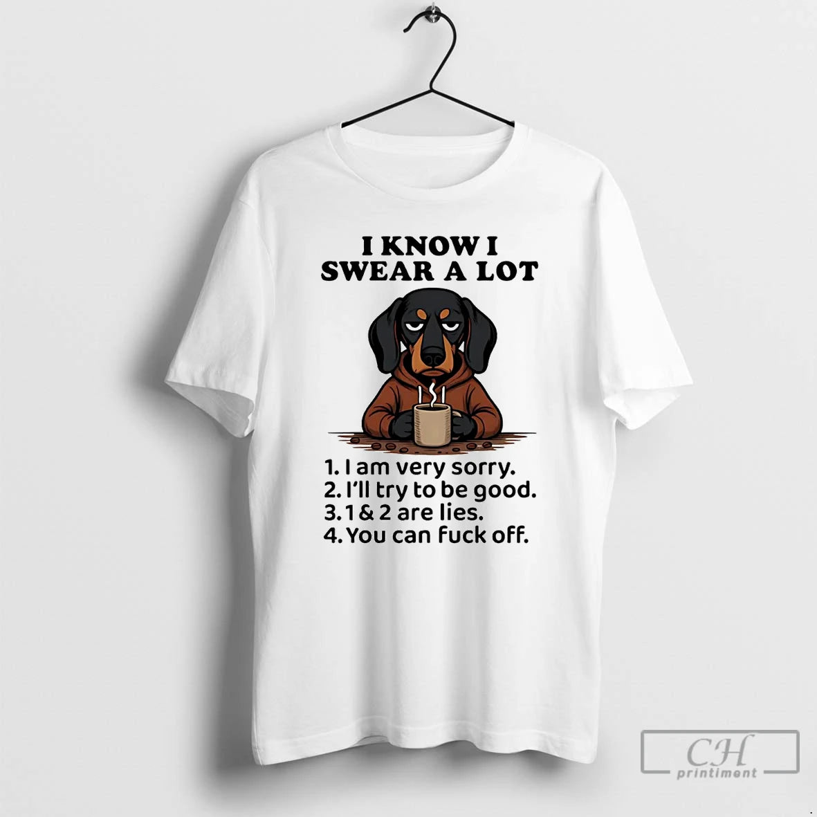 Premium Dachshund I Know I Swear A Lot T Shirts Hoodie, Sweatshirt | InkNestWear.com