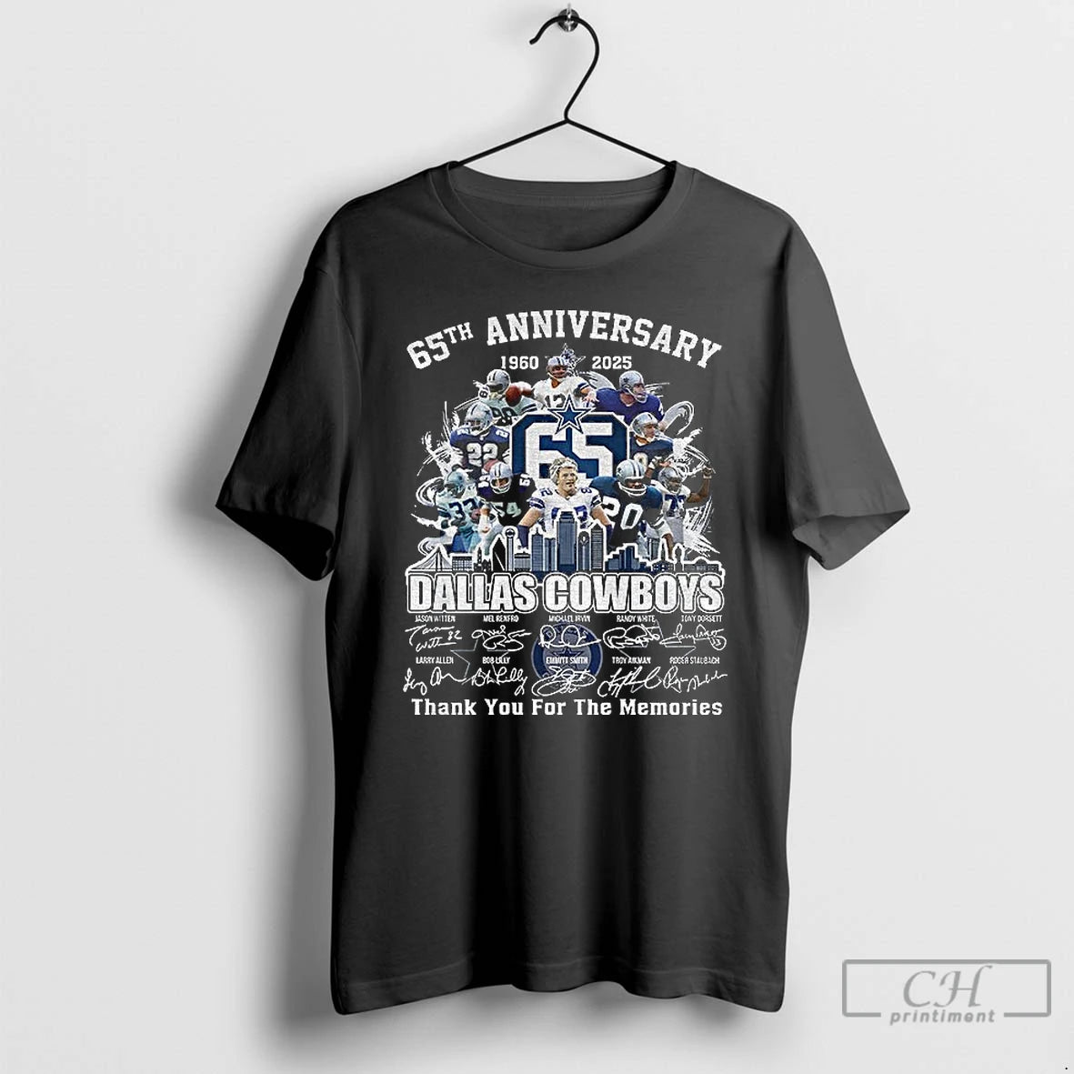 Premium Dallas Cowboys 65th Anniversary 1960 2025 Carpe Omnia Thank You For The Memories Signatures T-Shirts, Hoodie,...