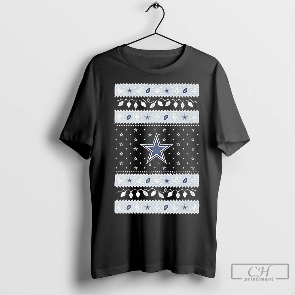 Premium Dallas Cowboys Ugly Christmas Light T-Shirts, Hoodie, Sweatshirt | InkNestWear.com