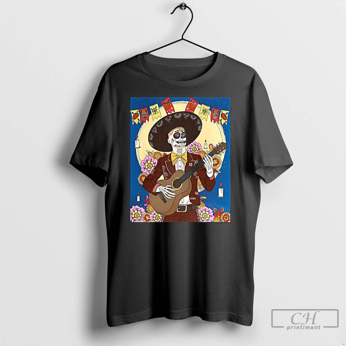 Premium Day 48 Dia De Los Muertos Candles And Guitars T-Shirts, Hoodie, Sweatshirt | InkNestWear.com