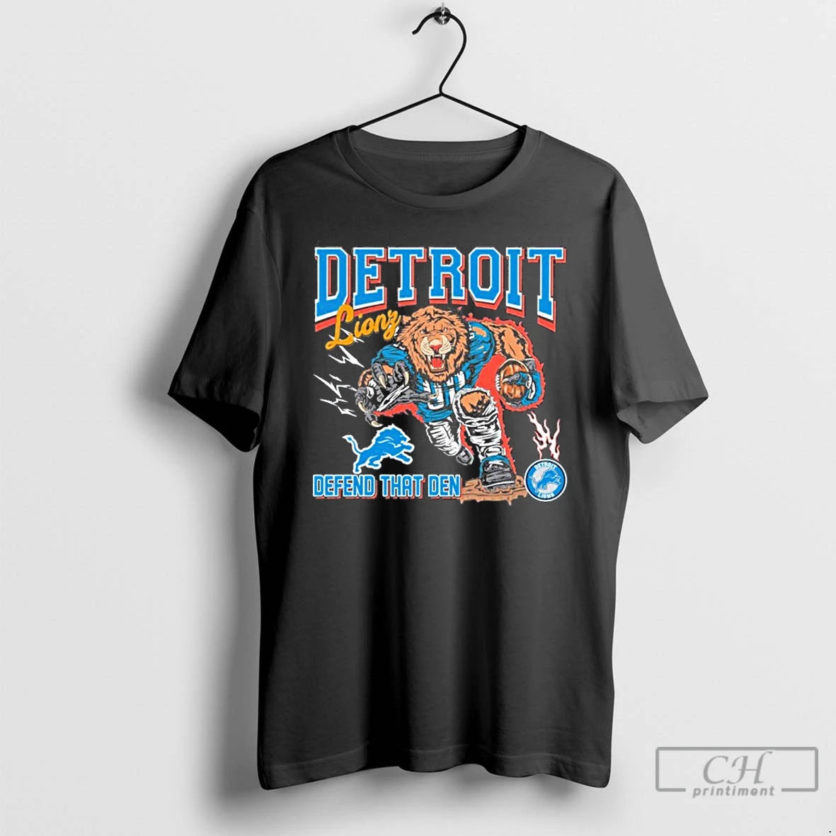 Premium Detroit Lions Mascot Defend That Den 2025 T-Shirts, Hoodie, Sweatshirt | InkNestWear.com
