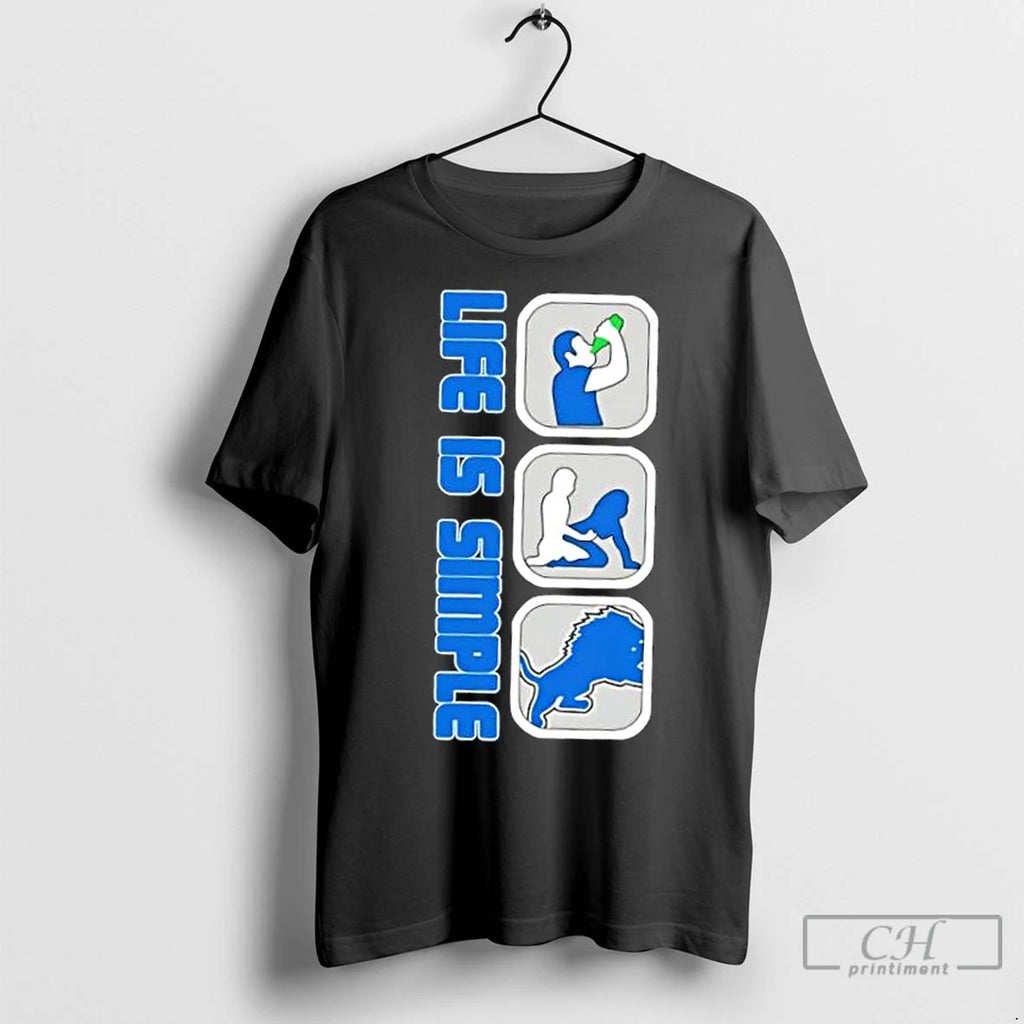 Premium Detroit Lions Football Life Is Simple T-Shirts, Hoodie, Sweatshirt | InkNestWear.com