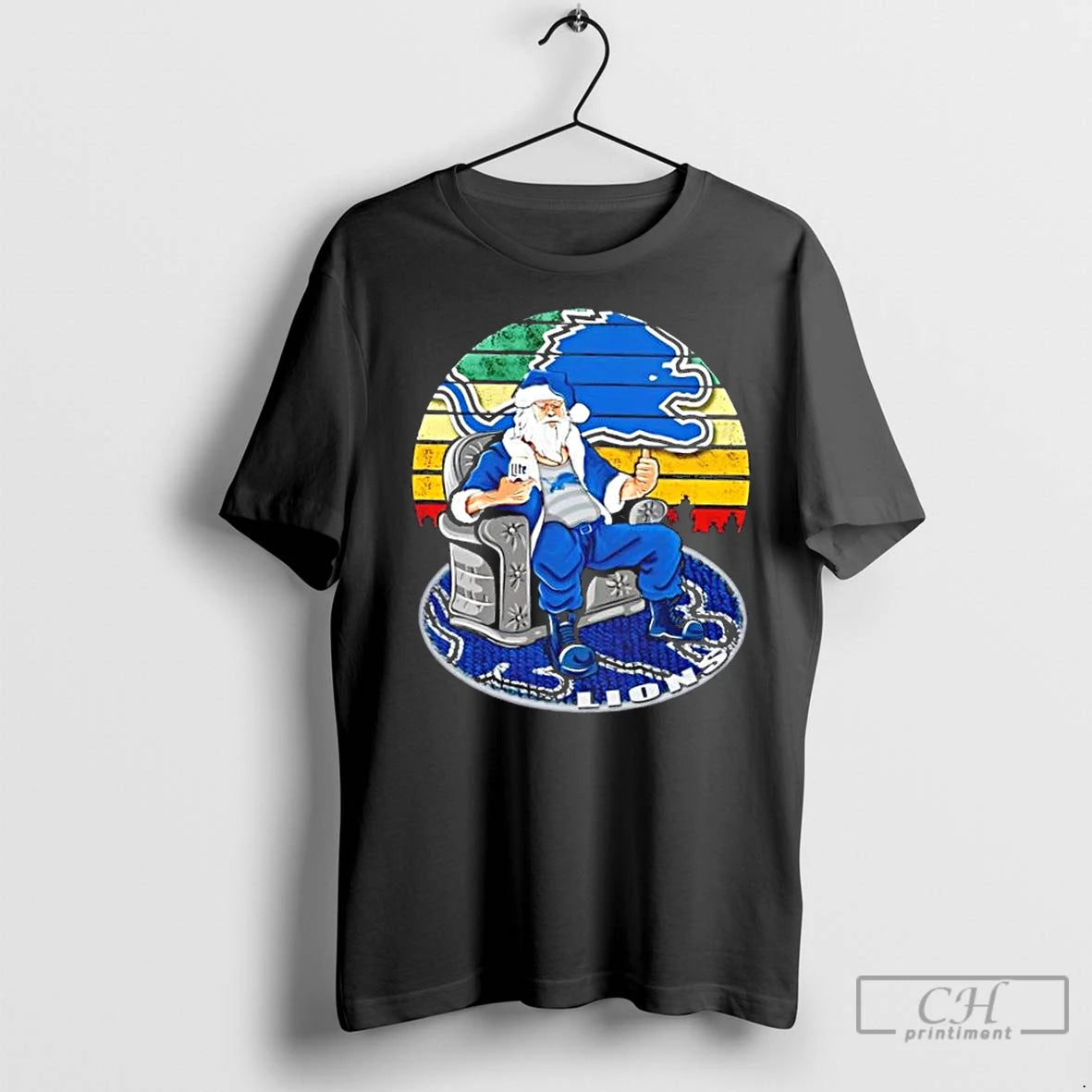 Premium Detroit Lions X Santa Claus Christmas Vintage T-Shirts, Hoodie, Sweatshirt | InkNestWear.com