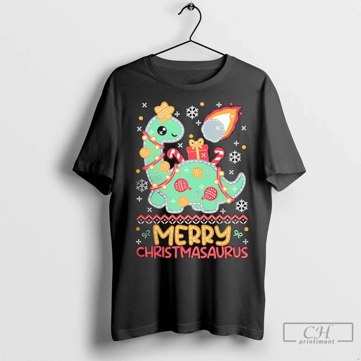 Premium Dinosaur Merry Christmasaurus Ugly Christmas T-Shirts, Hoodie, Sweatshirt | InkNestWear.com