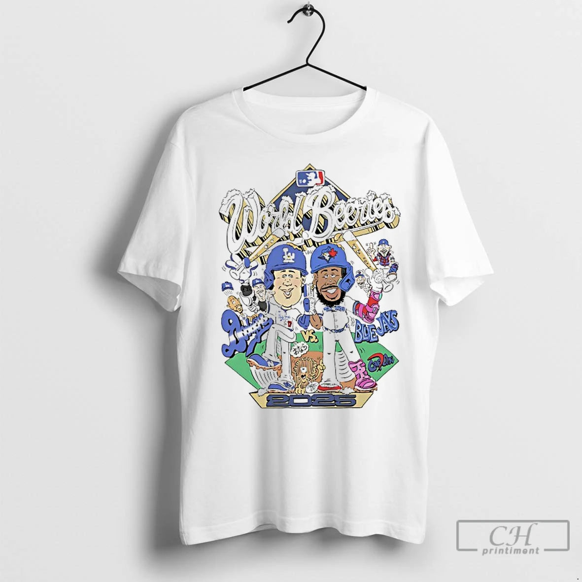 Premium Dodgers Vs Blue Jays 2025 World Beeries Caricatures T-Shirts, Hoodie, Sweatshirt | InkNestWear.com