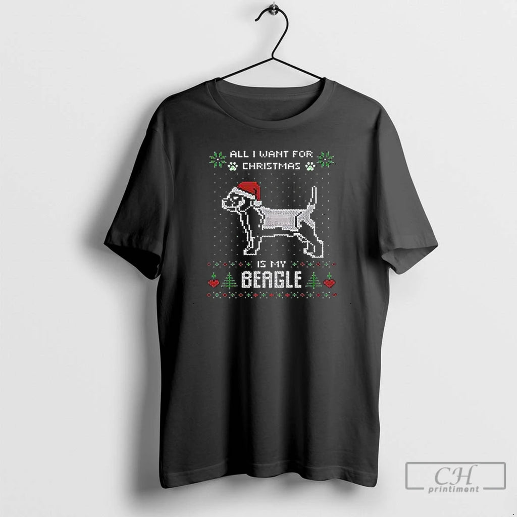 Premium Dog All I Want For Christmas Is My Beagle T Shirts Hoodie, Sweatshirt | InkNestWear.com