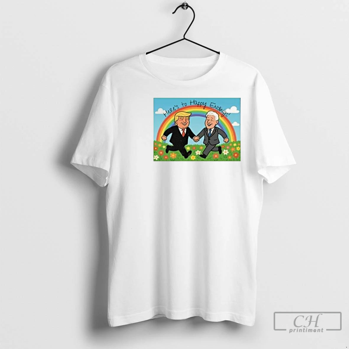 Premium Donald Trump Bill Clinton Happy Ending Circle White T-Shirts, Hoodie, Sweatshirt | InkNestWear.com
