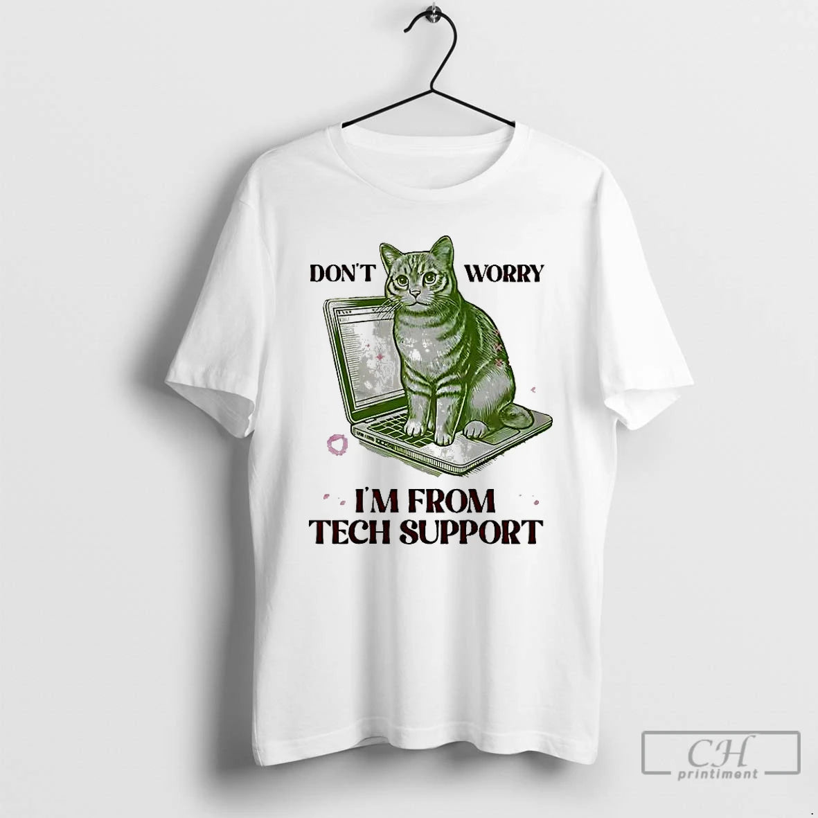 Premium Dont Worry Im From Tech Support Cat Laptop T Shirts Hoodie, Sweatshirt | InkNestWear.com