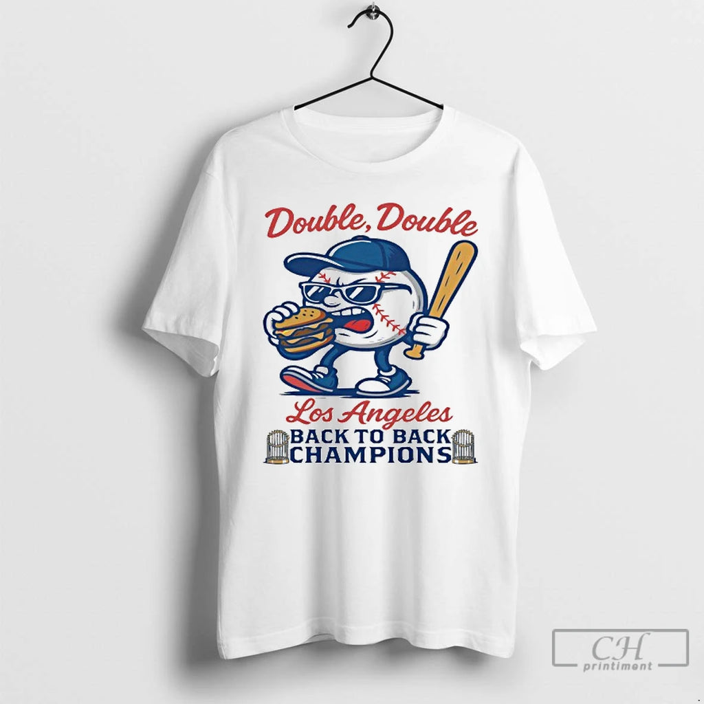 Premium Double Double Los Angeles Dodgers Back To Back World Champions T Shirts Hoodie, Sweatshirt | InkNestWear.com
