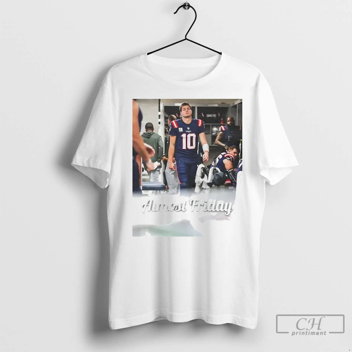 Premium Drake Maye Locker Room Almost Friday T-Shirts, Hoodie, Sweatshirt | InkNestWear.com
