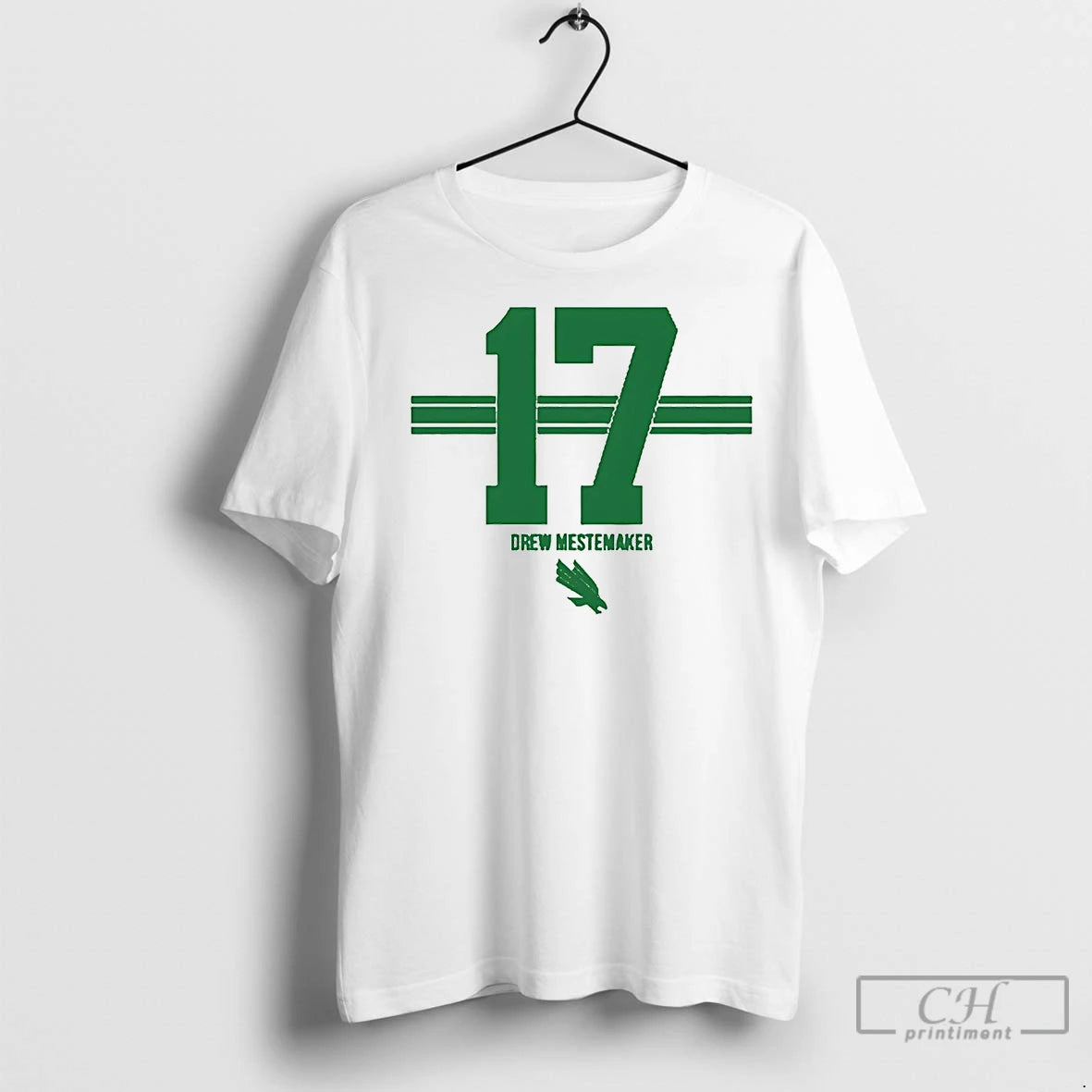 Premium Drew Mestemaker 17 Stripes North Texas Mean Green T-Shirts, Hoodie, Sweatshirt | InkNestWear.com