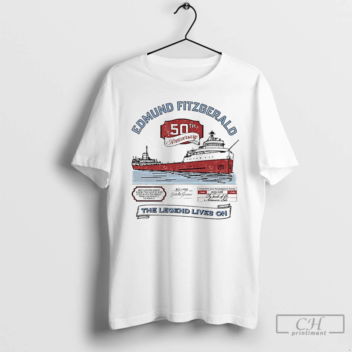 Premium Edmund Fitzgerald 50th Anniversary The Legend Lives On T-Shirts, Hoodie, Sweatshirt | InkNestWear.com