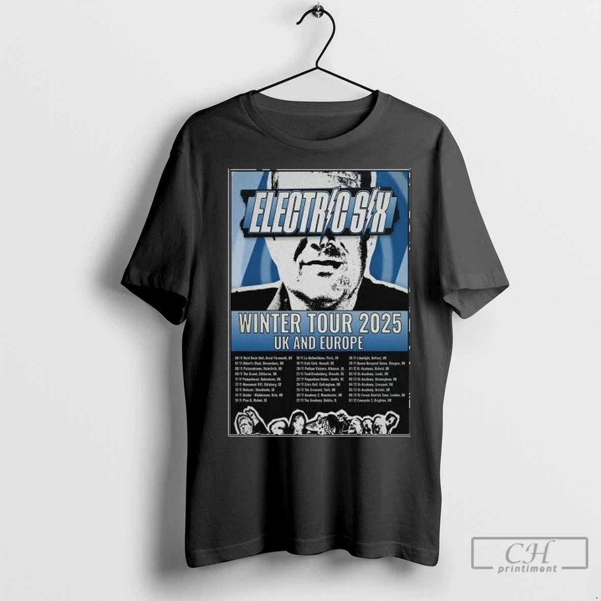 Premium Electric Six Winter Tour 2025 Uk And Europe Circle Black T-Shirts, Hoodie, Sweatshirt | InkNestWear.com