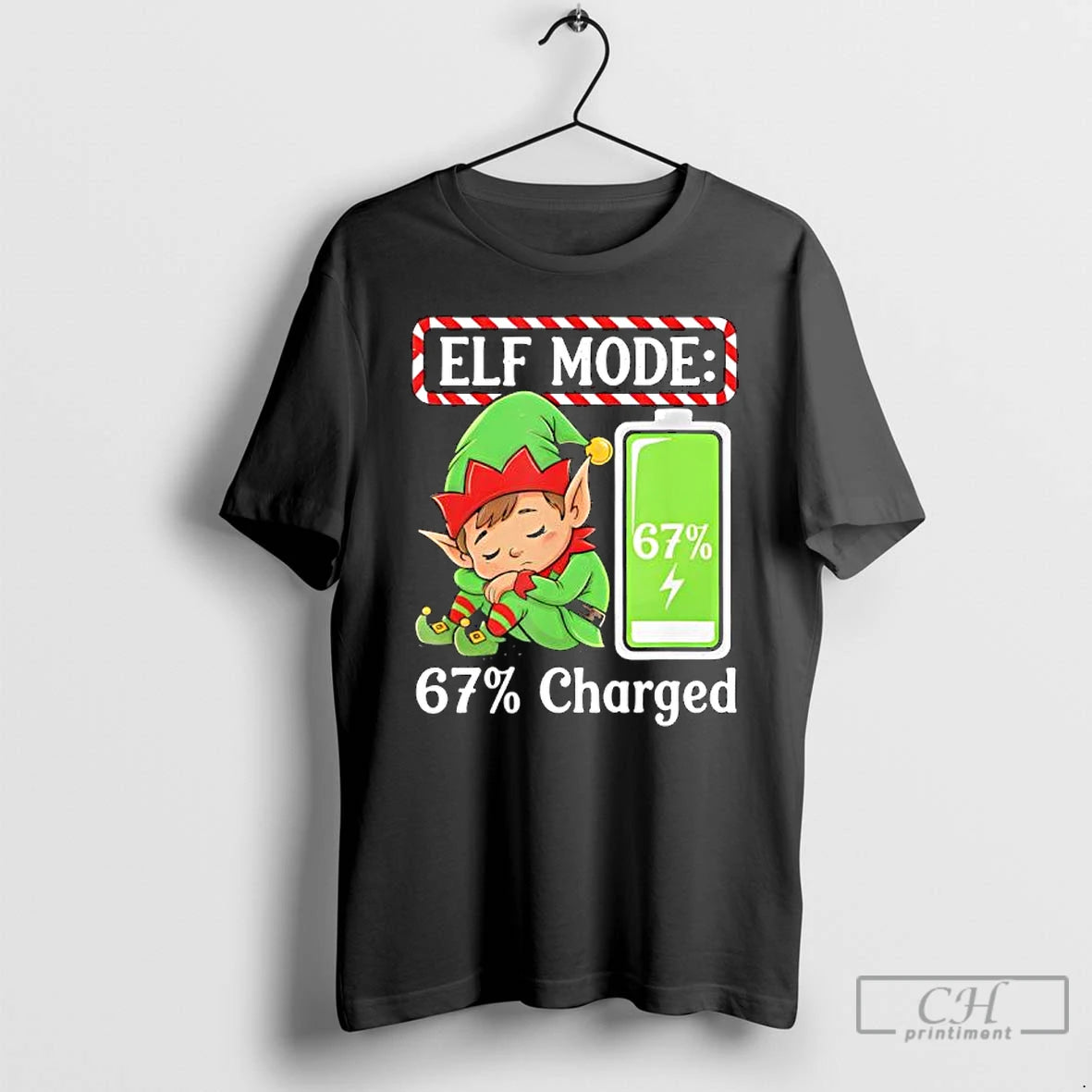 Premium Elf Mode 67 Charged Funny Christmas T Shirts Hoodie, Sweatshirt | InkNestWear.com