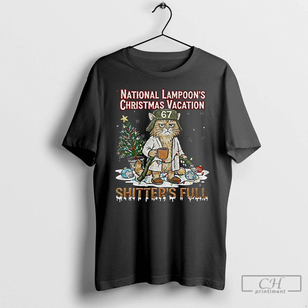 Premium Embroidered Litters Full Cat National Lampoons Christmas Vacation Shitters Full T Shirts Hoodie, Sweatshirt