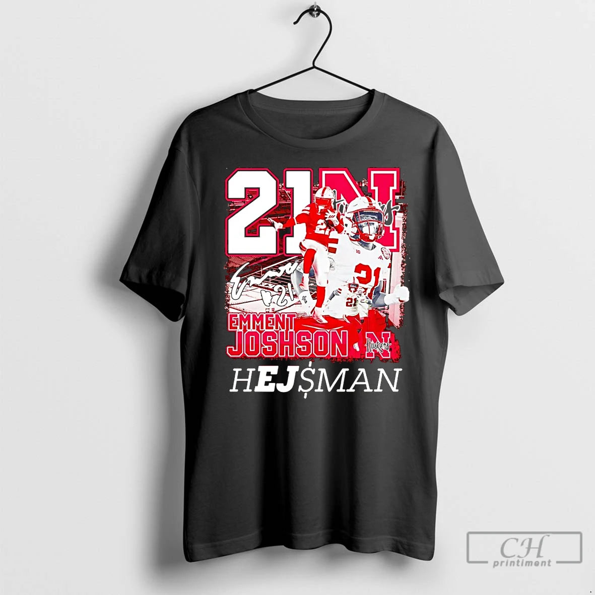 Premium Emmett Johnson 21 Hejsman Nebraska T-Shirts, Hoodie, Sweatshirt | InkNestWear.com