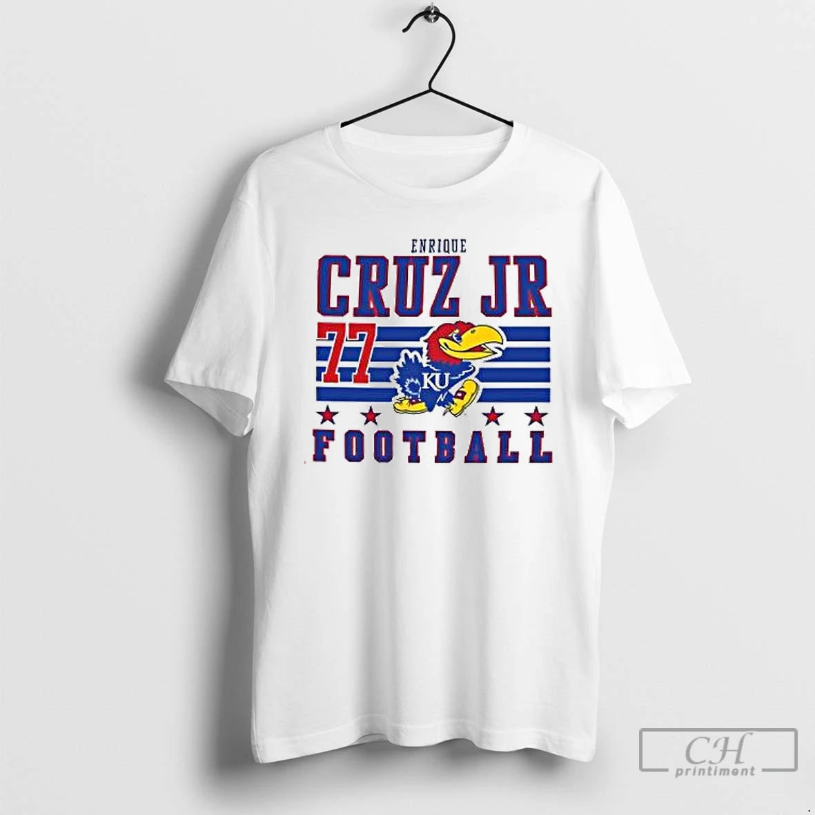 Premium Enrique Cruz Jr Kansas Jayhawks White Football T Shirts Hoodie, Sweatshirt | InkNestWear.com