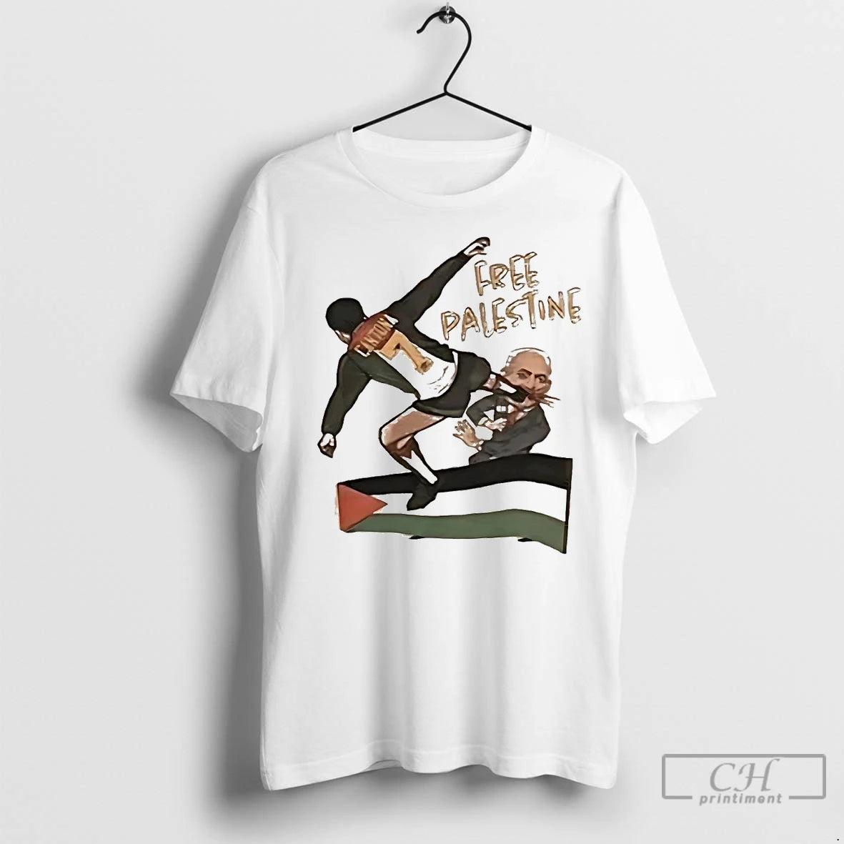 Premium Eric Cantona Kung Fu Kick Benjamin Netanyahu Free Palestine T-Shirts, Hoodie, Sweatshirt | InkNestWear.com