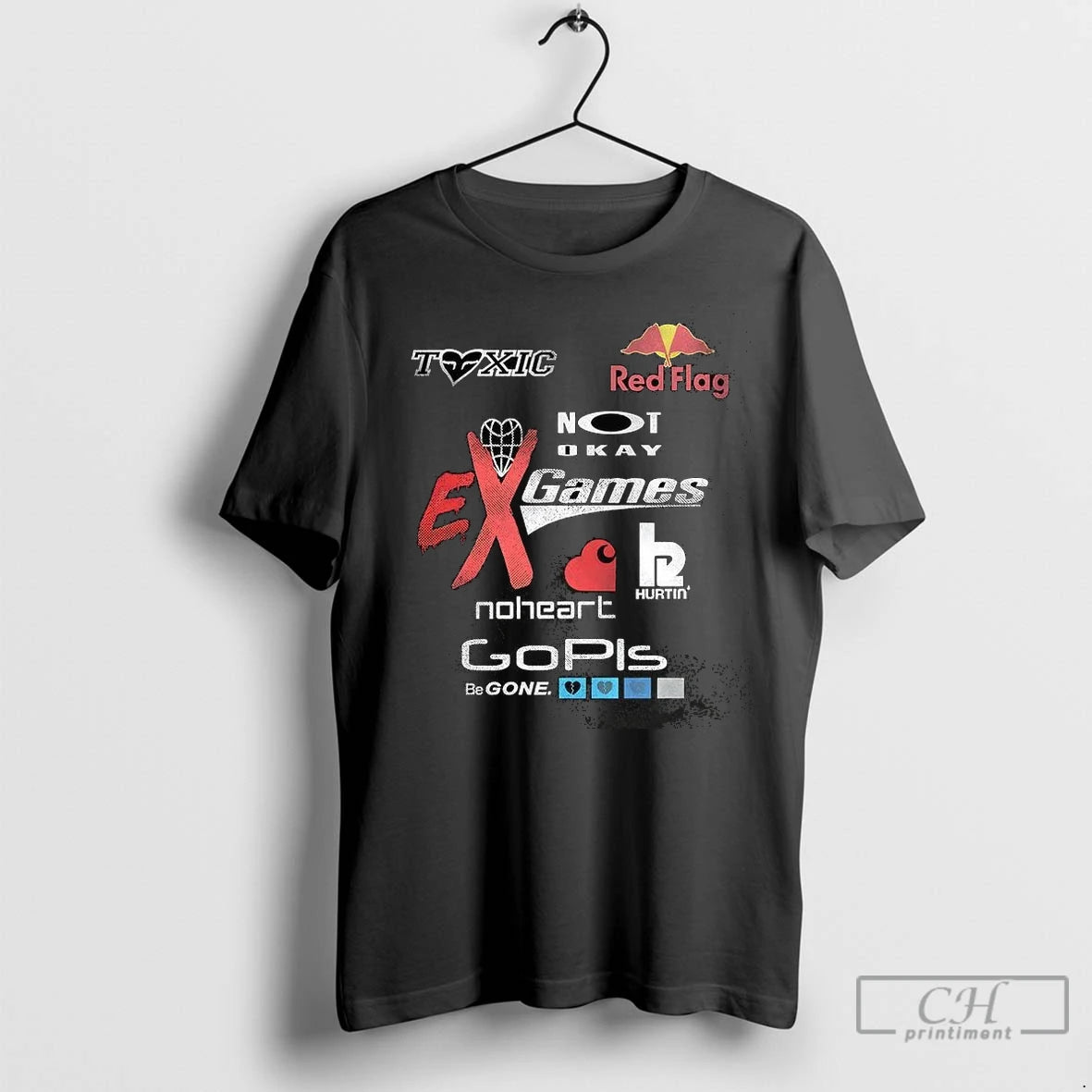Premium Ex Games Toxic Red Flag Noheart Gopis Be Gone Logo T-Shirts, Hoodie, Sweatshirt | InkNestWear.com