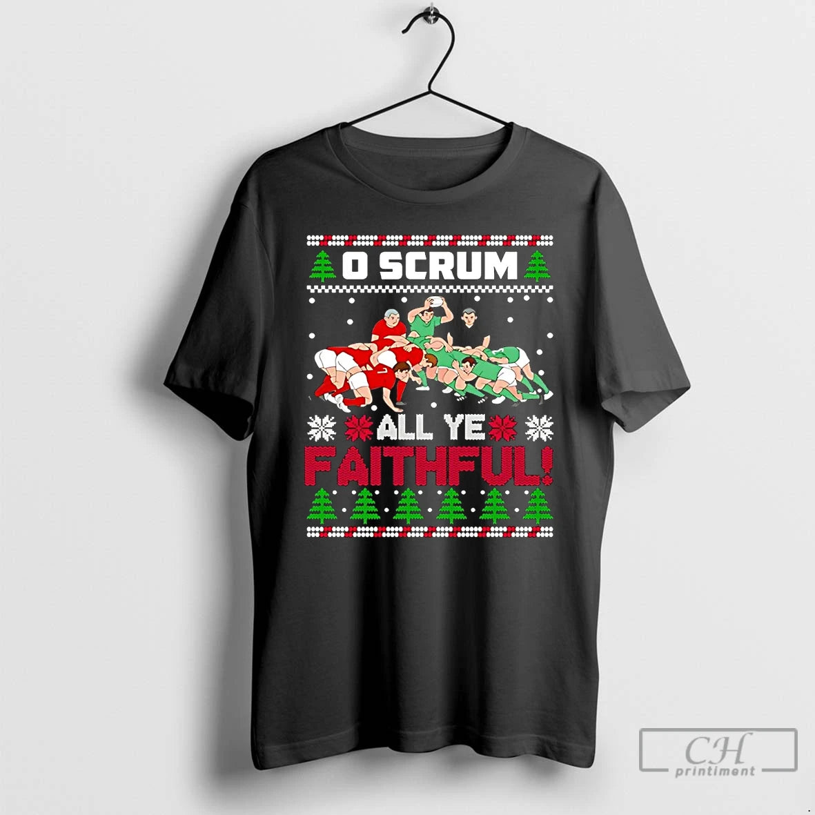Premium Faithfull Rugby O Scrum All Ye Christmas T Shirts Hoodie, Sweatshirt | InkNestWear.com