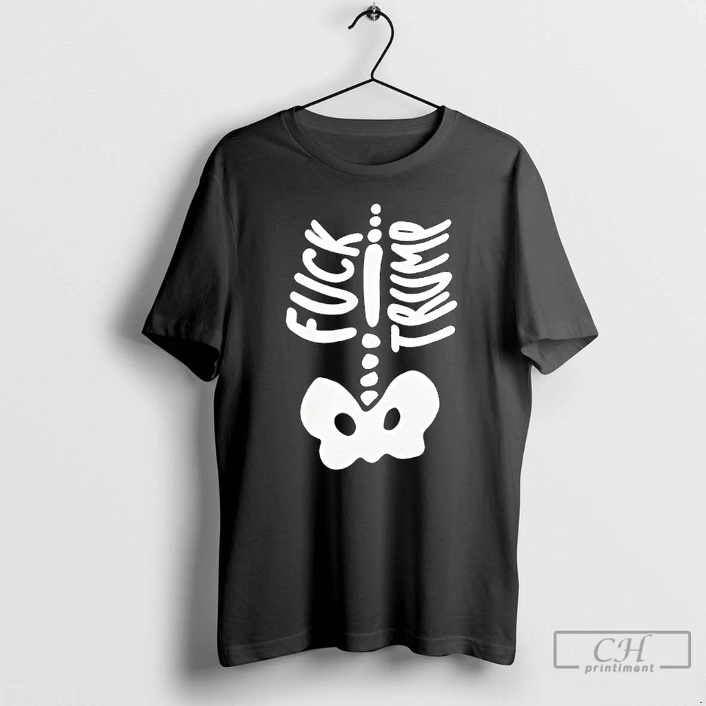 Premium Fdt Fuck Trump Skeleton Bone For Halloween 2025 T Shirts Hoodie, Sweatshirt | InkNestWear.com
