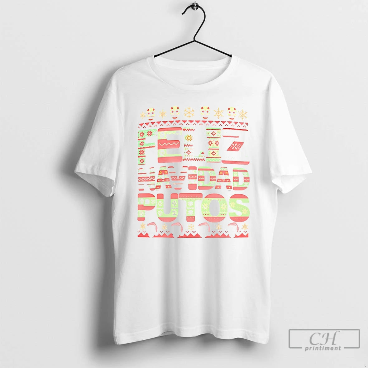 Premium Feliz Navidad Faux Knit Ugly Christmas Sweat T Shirts Hoodie, Sweatshirt | InkNestWear.com