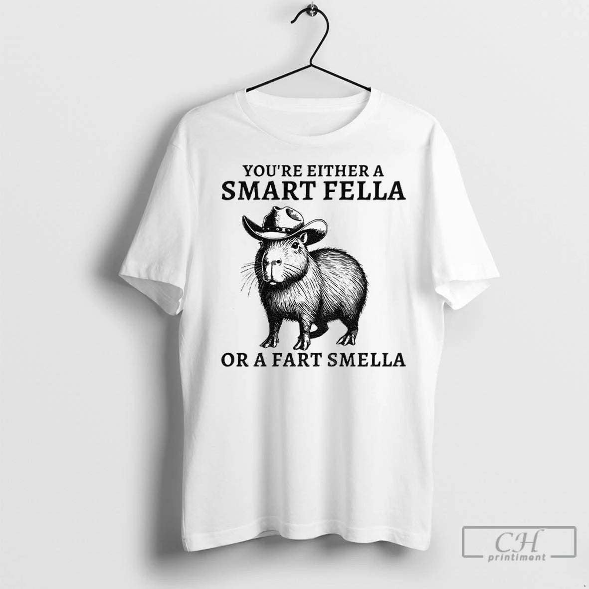 Premium Fella Capybara 90s Youre Either A Smart Fella Or A Fart Smella T-Shirts, Hoodie, Sweatshirt | InkNestWear.com