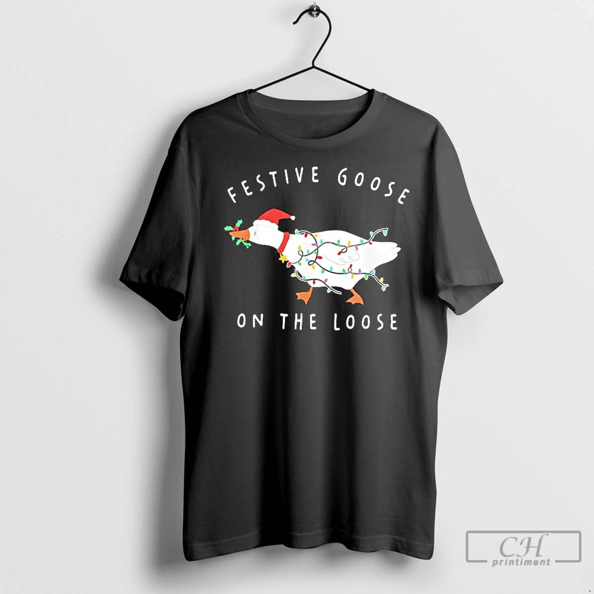 Premium Festive Goose On The Loose Christmas T-Shirts, Hoodie, Sweatshirt | InkNestWear.com