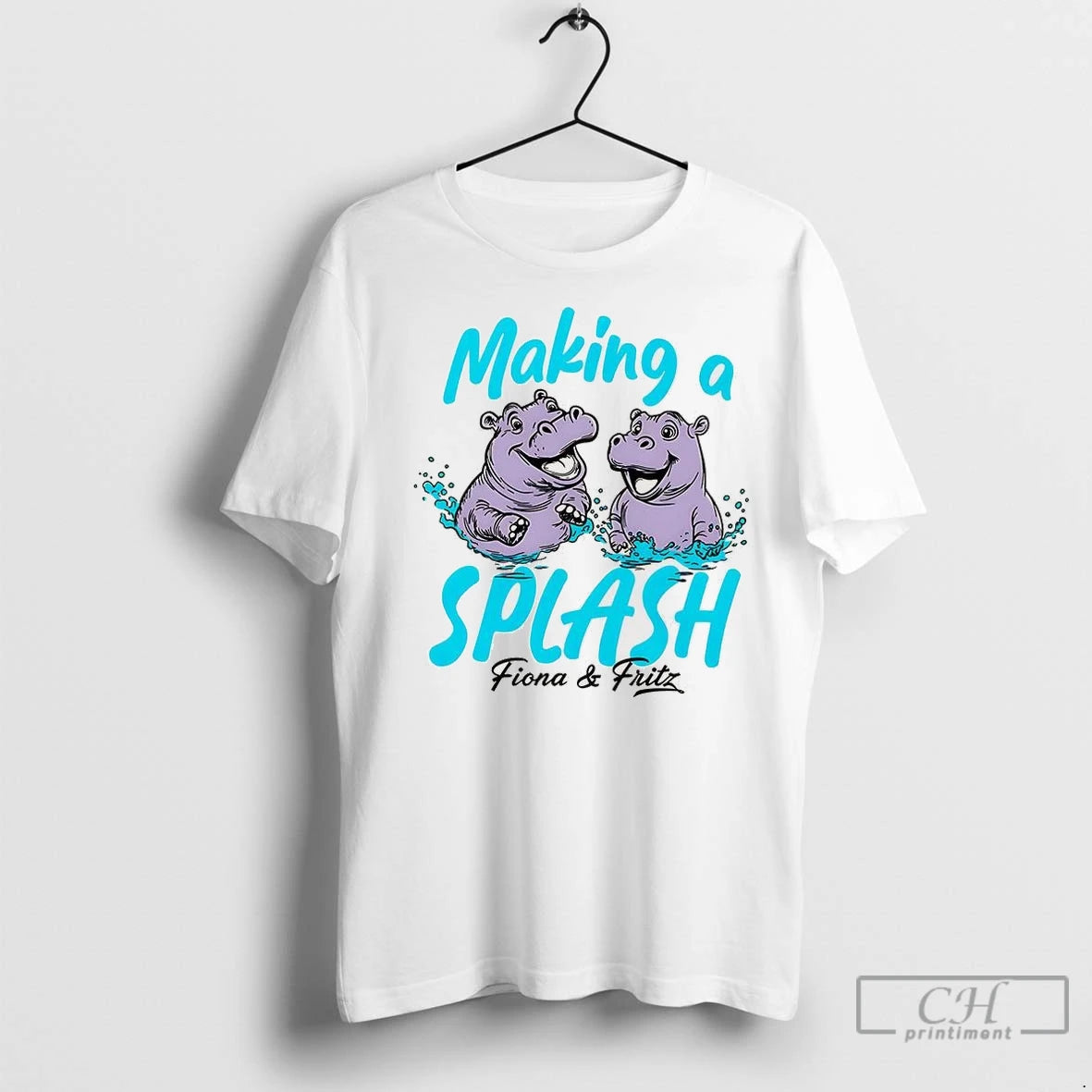 Premium Fiona And Fritz Making A Splash Hippo T-Shirts, Hoodie, Sweatshirt | InkNestWear.com