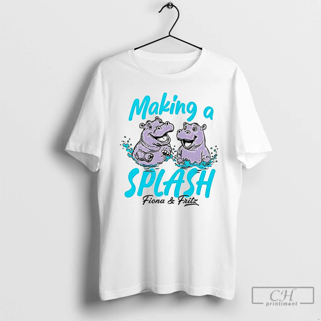 Premium Fiona And Fritz Making A Splash Hippo T Shirts Hoodie, Sweatshirt | InkNestWear.com
